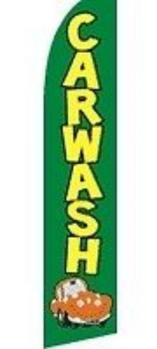 Car wash green sail flag + pole + spike for sale