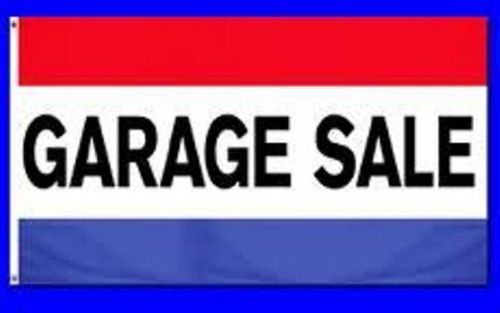 GARAGE SALE MESSAGE 3X5 FT NYLON FLAG RED WHITE BLUE STRIPE BLACK LETTERS