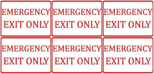 Emergency Exit Only Important Security Business Set Of Six Vinyl Plaque Signs