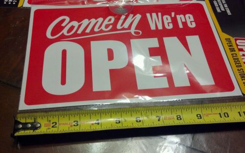 OPEN CLOSED SIGN 11.5&#034; x 8&#034; Double Sided with suction cup **** 2 PACKs