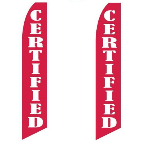 Swooper Flag 2 Pack Certified Red With Large White Letters