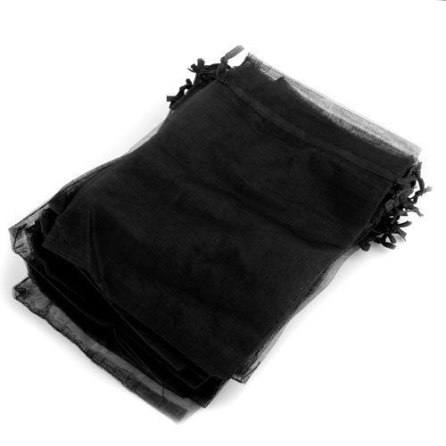 25 X Organza Drawstring Gift Bag Jewellery Pouch Black HOT Gift