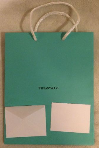 One Tiffany &amp; Co Gift Bag - Size Medium 10&#034;H x 8&#034;W X 4&#034; D + One Embossed Card
