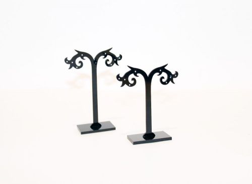 Acrylic black earring display stands 2pc - jewelry display fancy earring display