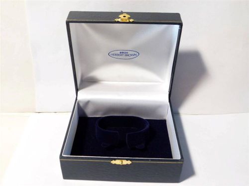 #B7 - Unused WRISTWATCH Jewellery Box Display Navy Case Herbert Brown