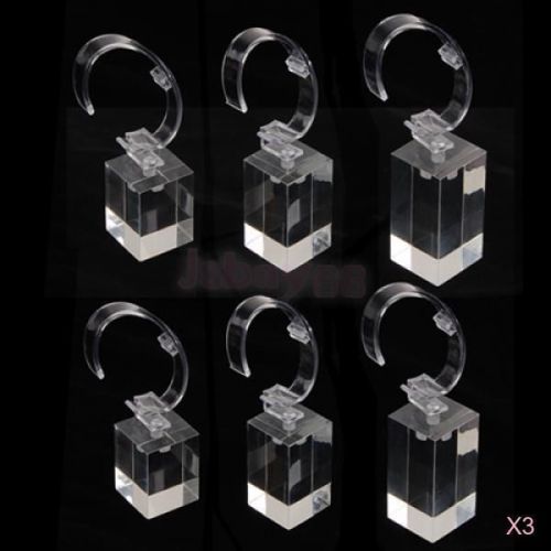 3x 6pcs clear acrylic detachable watch bracelet display stand holder showcase for sale