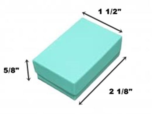 100 Small Teal Blue Cotton Filled Jewelry Gift Boxes 2 1/8&#034; x 1 1/2&#034; x 5/8&#034;