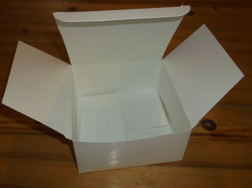 White Jewelry Gift Retail Boxes 5&#034; x 5&#034; x 2.5&#034; Folding Lid ~ Lot of 100