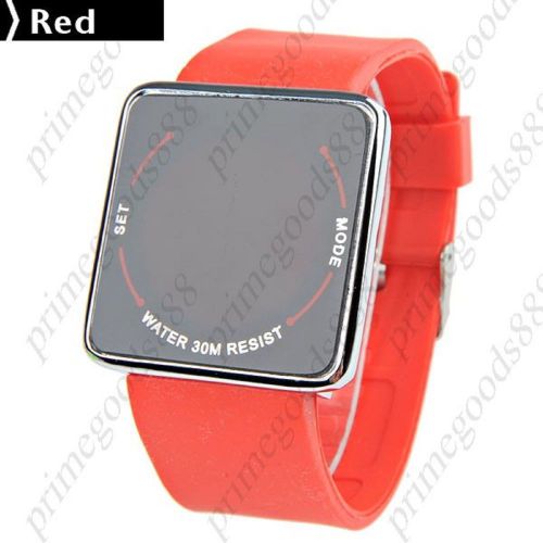 Unisex Capacitive Touch Screen Electronic LED Watch Wrist watch Silicone in Red