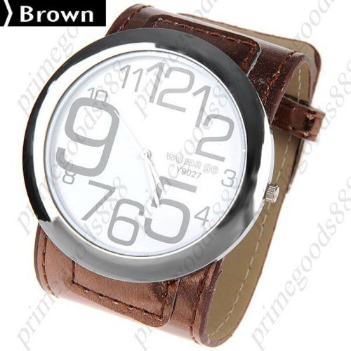 PU Leather Strap Quartz Wrist Free Shipping Wristwatch Women&#039;s Brown