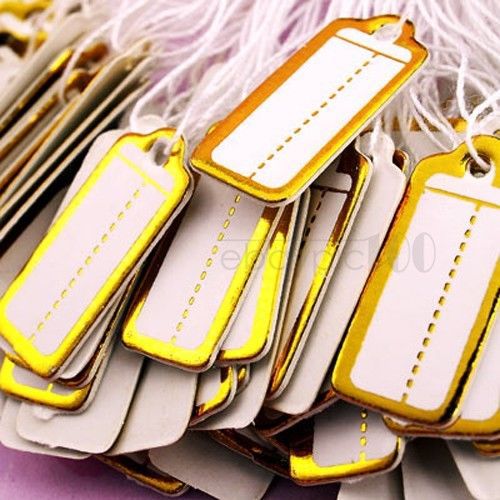 Lot 500 label tie string price display tag tags 22x10mm for sale