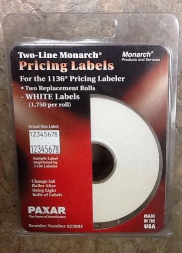 Two line monarch pricing labels 2 rolls white for sale