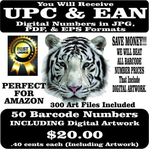 50 UPC LEGAL BARCODE NUMBER EAN BAR CODE NUMBERS AMAZON BARCODES 0123489
