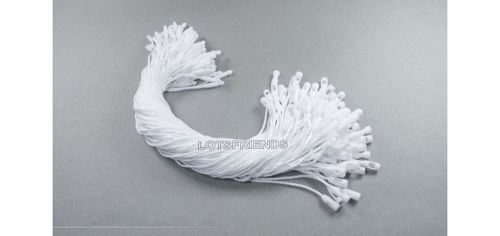 1000pcs white hang tags rope string cotton snap lock pin loop fastener hook tie for sale