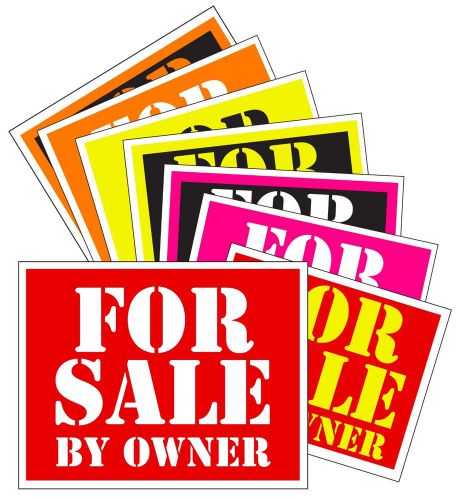 For Sale By Owner Signs - Multi-Pack Colors, 11&#034; x 8.5&#034;, 65# Card Stock, 50 PACK