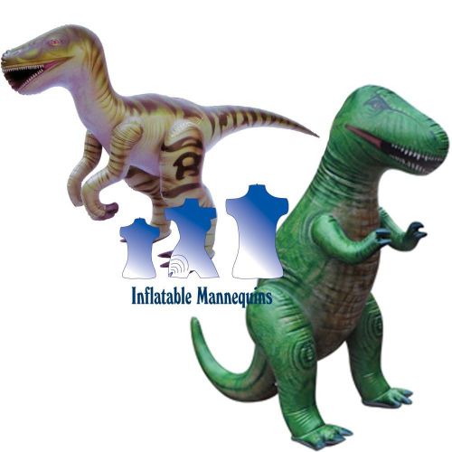 Inflatable Velociraptor and T-Rex