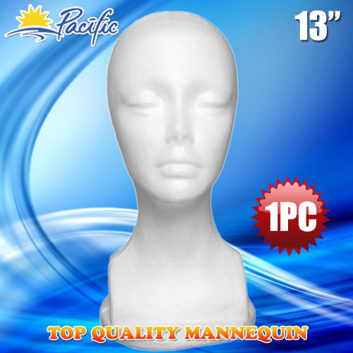 HALLOWEEN 1PC 13&#034; STYROFOAM FOAM MANNEQUIN MANIKIN head display wig hat glasses