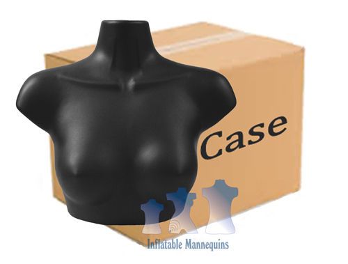 Female upper torso form-hard plastic black case of 36 for sale