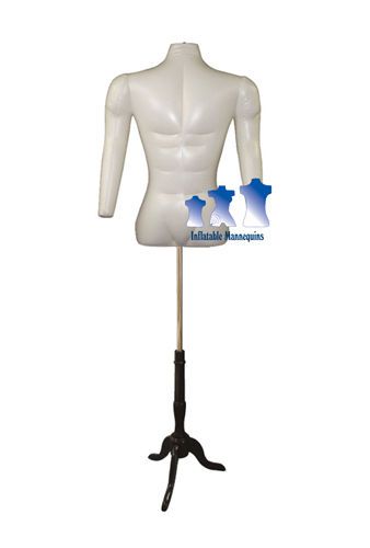Inflatable Male Torso with Arms, Ivory and MS7B Stand