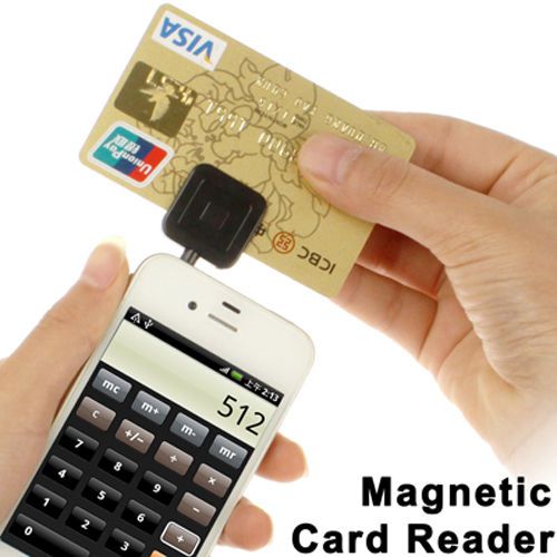 3.5mm Jack Mini Magnetic Mobile Bank Card Reader Works for Apple and Android iOS