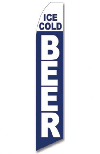 Ice Cold Beer 11.5&#039; TALL BOW BUSINESS SWOOPER FLAG BANNER