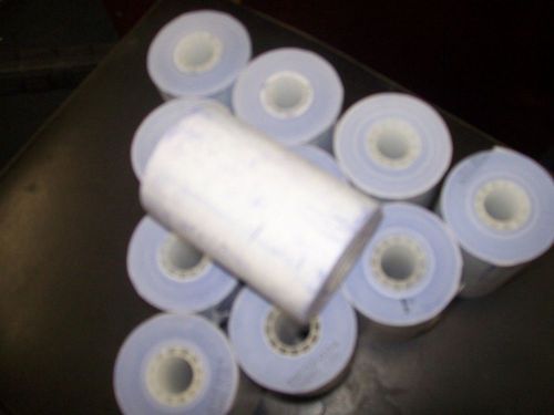 Lot of 11 rolls 3.23&#034; x 110&#039; impact carbonless cash register receipt paper rolls