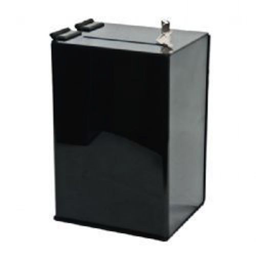 6x5x9 Black Acrylic Locking Ballot Box    Lot of 1   DS-SBA-695BLK-1