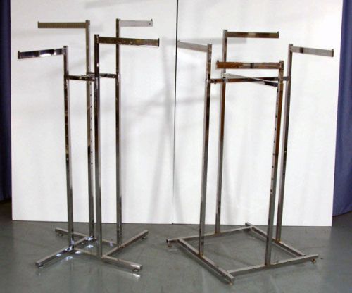 Four-way 4 way clothing garment retail display rack with 16&#034; straight arms cr-10 for sale