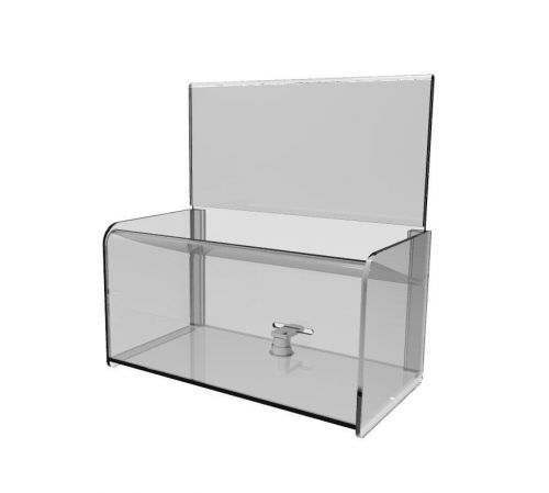 Clear acrylic plexiglass donation box with easy drop funnel 12178 tip box charit for sale