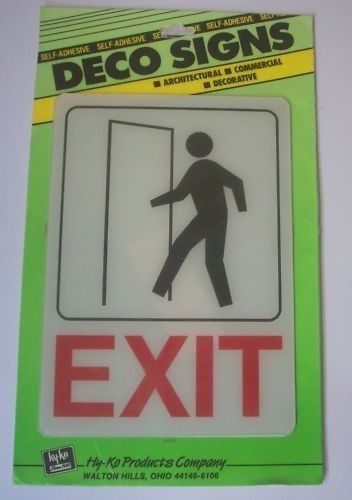 Hy-Ko D-15 Self-Adhesive Commercial Deco &#034;EXIT&#034; Sign
