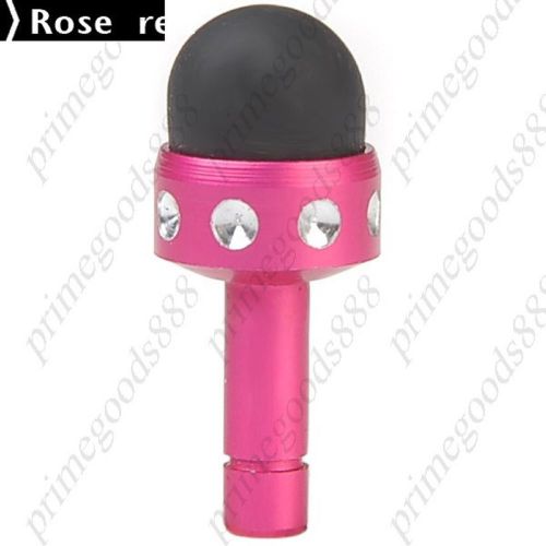 2 in 1 Capacitive Touch Pen Earphones Anti Dust Plug cheap discount low Rose Red