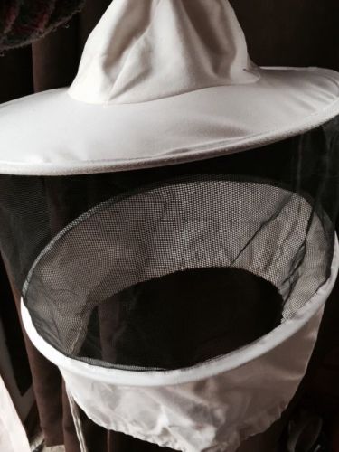 16&#034; Cotton Beekeeper Hat with Veil Mask for Head and Face Protection