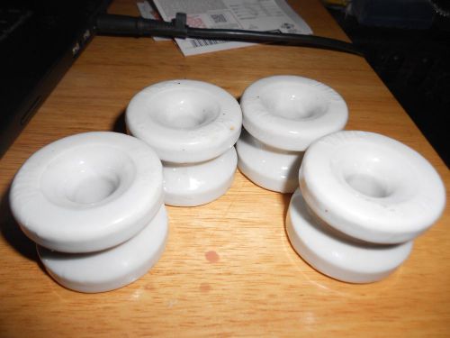 4 WP-36 PORCELAIN REEL INSULATORS Use For Electric Permanent Fencing