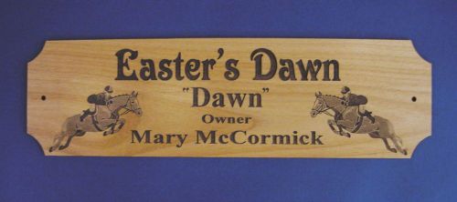 CUSTOM ENGRAVED HUNTER JUMPER STALL PLAQUE