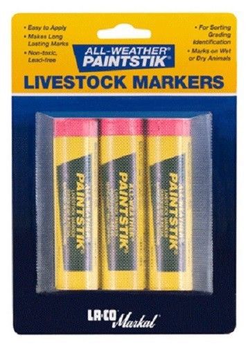 Laco Markal Paintstik, 6 Pack, Fluorescent Pink, All Weather, Livestock Marker