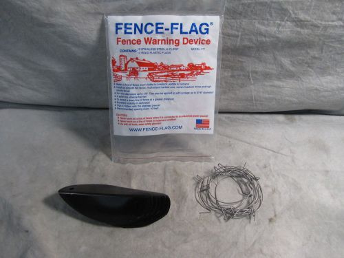 Fence Flag Fence Warning Device 12 Black Flags &amp; Stainless Steel K-Clips #11 NEW