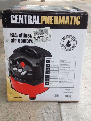 Central pneumatic 1.5 hp, 6 gallon, 150 psi electric oil-less compressors for sale
