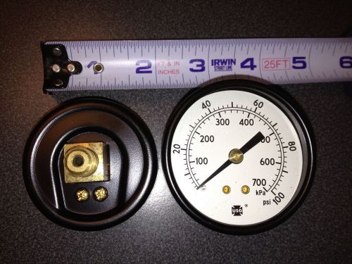 New 0-100 PSI Back Mounted 1/8th NPT MNT Air Pressure Gauge 2&#034; face Compressor