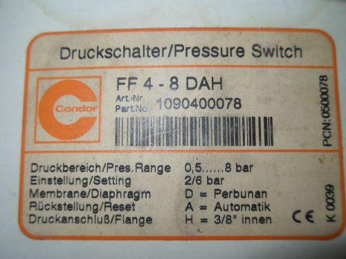 (N3-1) 1 NEW CONDOR WERKE FF4-8DAH 1090400078 PRESSURE SWITCH