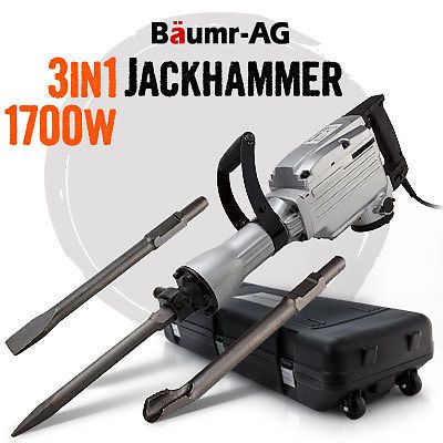 New baumr-ag 1700w demolition jack hammer drill demo jackhammer chisel electric for sale