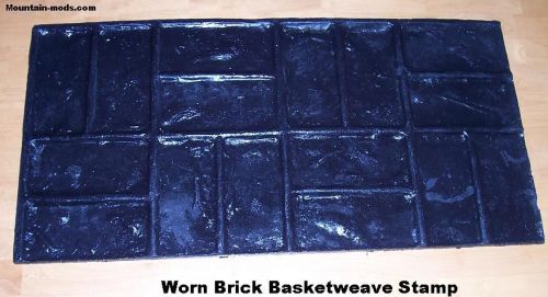 Worn brick basketweave decorative concrete cement texture imprint stamp rigid for sale