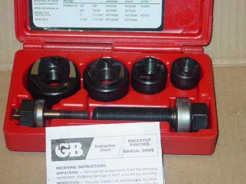 Gardner bender mechanical knockout punch set  1/2 ” – 1  1/4 ” in case pr130k for sale