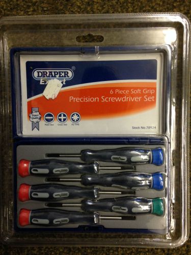 Draper expert 6 pce soft grip precision screwdriver set (78924) for sale