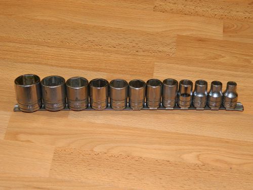Set Of 12 Snap-on Sockets 1/2&#034; Drive S.A.E. Sizes From 3/8&#034; to 1-1/8&#034;  R361