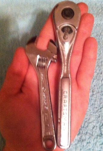 Lot Of 2 Small Tools. One 5&#039; Crafstman Ratchet N 4&#039; Crestoloy Crescent Wrench.