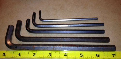 Lot of 5 different long handle, holo krome 3/8&#034;-5/32&#034;  allen wrench, made in usa for sale