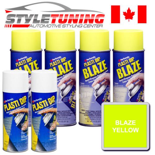 4 CANS OF PLASTI DIP BLAZE YELLOW + 2 WHITE (BASE COAT) - WHEEL KIT - CANADA