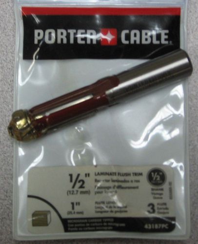 Porter Cable  1/2 &#034; Laminate Flush Trim 1&#034; Flute Length  1/2 &#034; Shank 3 Flute 43187PC