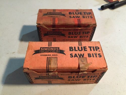 100+ n.o.s. 9 gauge style 2 1/2 vintage simonds blue tip sawmill saw blade bits for sale