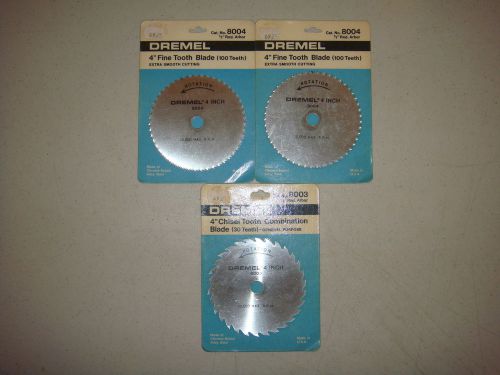 2 New Dremel 4&#034; Fine Tooth Blades &amp; 1 4&#034; Chisel Tooth Combination Blade Set